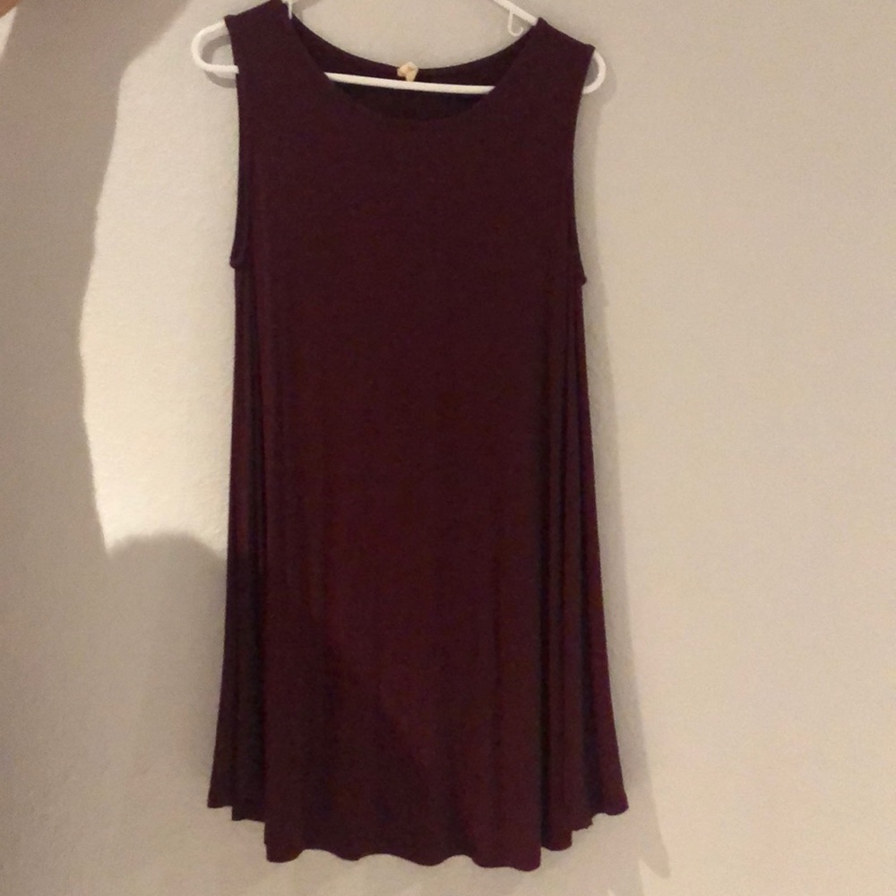 Maroon T-shirt Dress